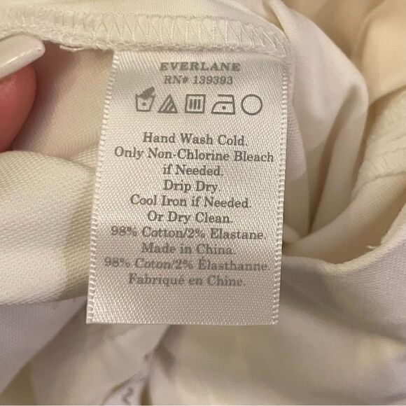 Everlane NWOT White Stretch High Waist Wide Leg Minimalist Neutral Trouser Pant - Picture 6 of 6